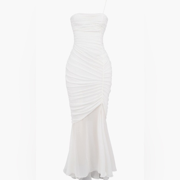 House of CB Pearla Ruched Georgette Cocktail Maxi Dress B3115 - Picture 4 of 8